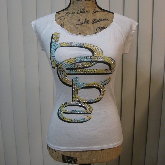 bebe Tops - NWT Bebe logo white tee t shirt top XS extra small